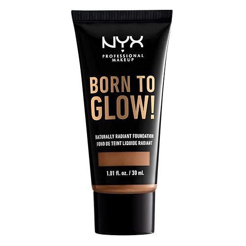 NYX PROFESSIONAL MAKEUP Born To Glow Naturally Radiant Foundation, Medium Coverage - Mahogany Beauty & Personal Care NYX PROFESSIONAL MAKEUP