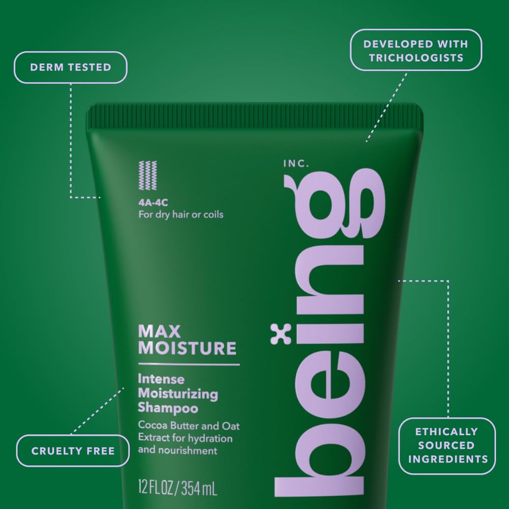 being MAX MOISTURE Intense Moisturizing Shampoo with Cocoa Butter and Oat Extract, 12 fl oz