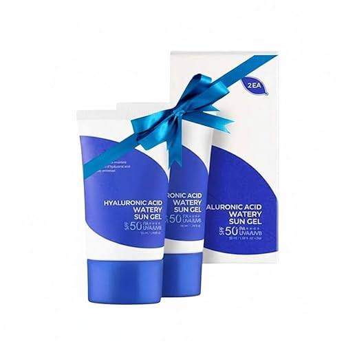 Hyaluronic Acid Watery Sun Gel SPF 50+ PA++++, Lightweight moisturizing Sunscreen with No White Cast,non-sticky UV Protection, 50ml - 2 Pack - Korean Beauty & Personal Care SKINSINS