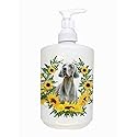 Caroline's Treasures CK2866SOAP Weimaraner in Sunflowers Ceramic Soap Dispenser Hand Soap Dispenser Pump Bottles for Bathroom Kitchen, Empty Beauty & Personal Care Caroline's Treasures
