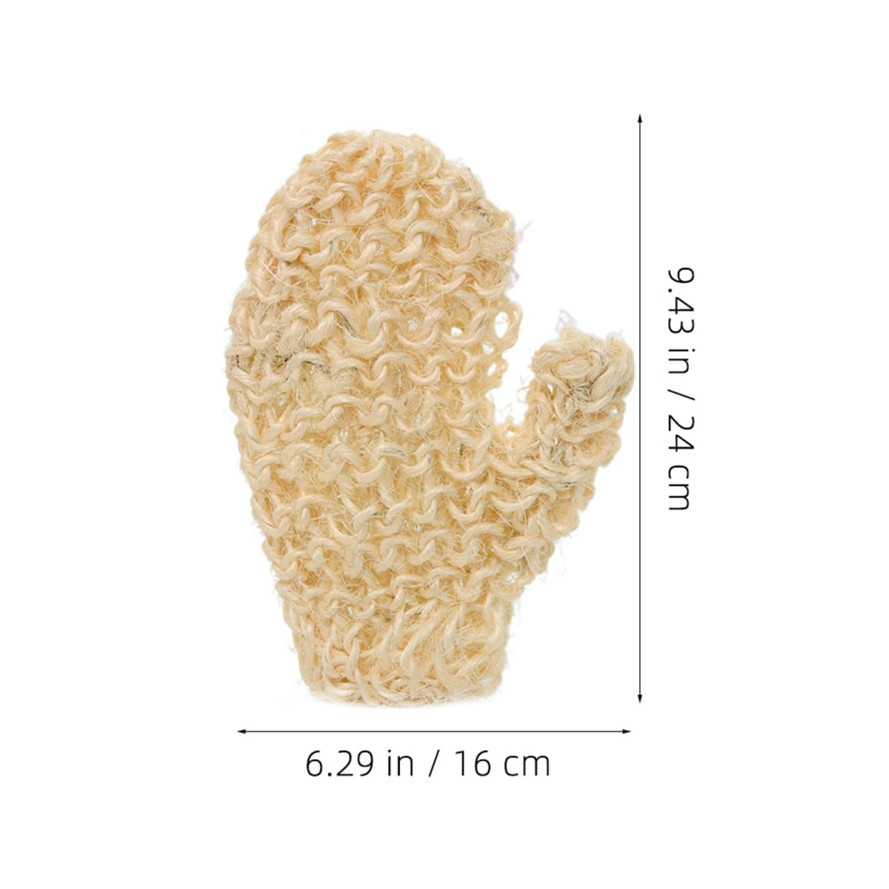 TOVINANNA Sisal Exfoliating Glove for Body Scrub - Natural Woven Bath Mitt with Thumb Hole for Men & Women, Shower Skin Scrubber Mitten for Home Spa Beauty and Personal Care TOVINANNA