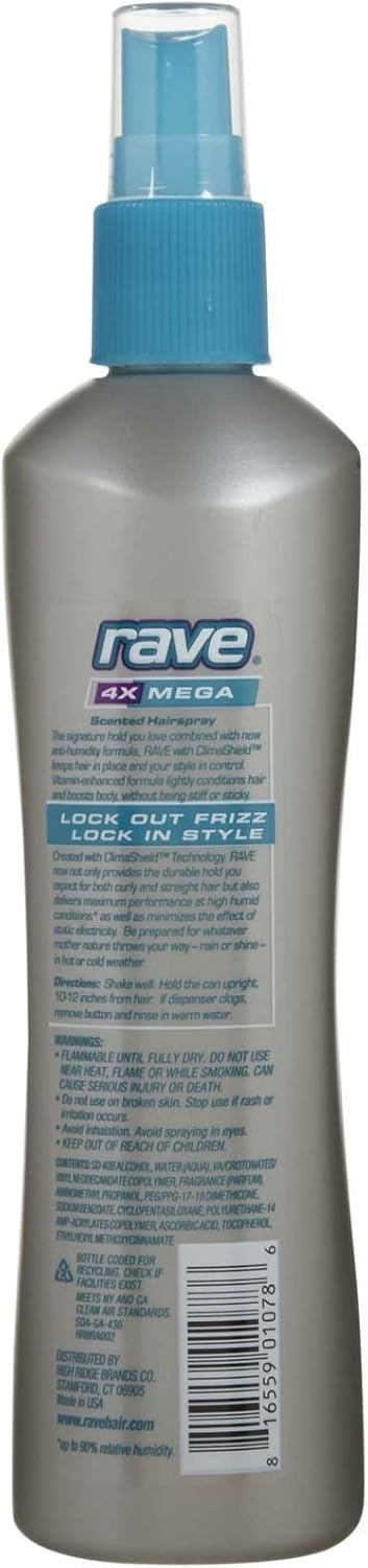 Rave Hs 4x Mega Scented N Size 11 Oz Rave Hairspray 4x Mega Hold Scented Non-Aerosol 11oz Beauty & Personal Care rave