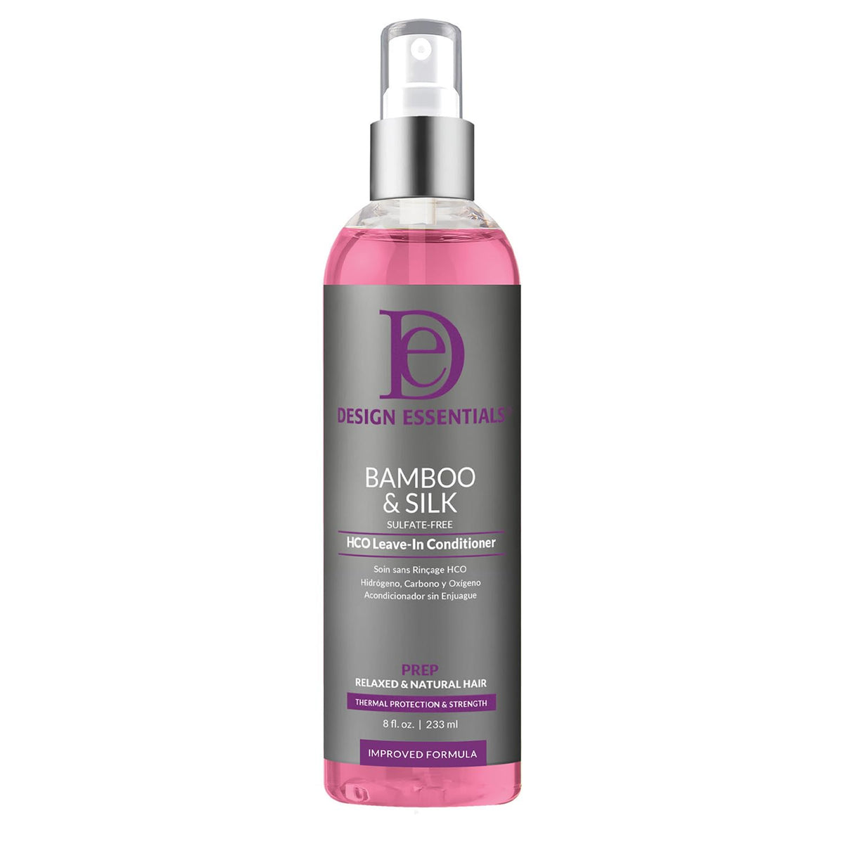 Design Essentials Bamboo & Silk HCO Leave-In Conditioner, Thermal Protection for Natural and Relaxed Hair, Softens & Detangles, 8 Oz, Pack of 1