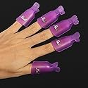 Onwon 10pc Professional Plastic Acrylic Nail Art Soak Off Cap Clip Uv Gel Polish Remover Wrap Cleaner Clip Cap Tool (Purple) Beauty & Personal Care Onwon
