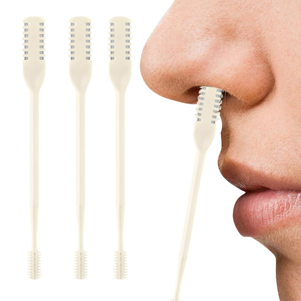 AprYew 2-in-1 Nasal Hair Cutter, Nose Hair Trimmer for Men Women, 360° Rotating Portable Manual Nose Hair Remover Tool with Ear Picker, Double Sided Beauty and Personal Care AprYew