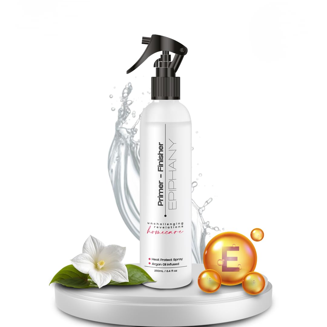 Epiphany Heat Protectant & Anti Frizz Primer - Thermal Protection for Flat Iron & Blow Dryer | Ceramides & Natural Oils | Shine Boost & Cuticle Seal |