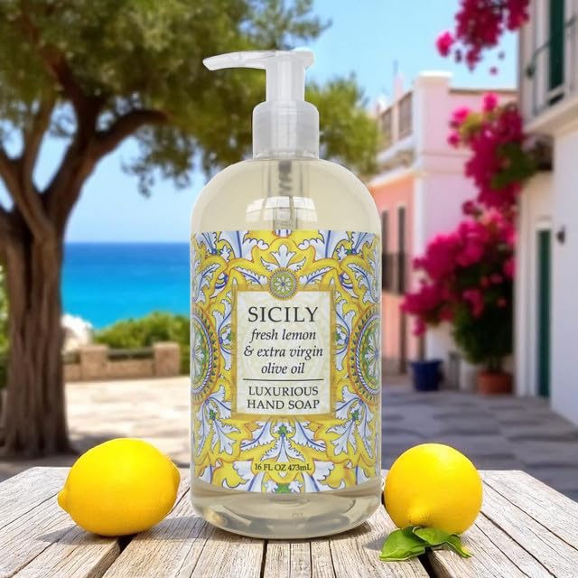 Greenwich Bay Trading Company Sicily Hand Soap - Moisturizing Shea Butter & Aloe Formula, 16 oz Bottle - Citrus & Herbal Scent, Gentle Liquid Soap Beauty & Personal Care Greenwich Bay Trading Company