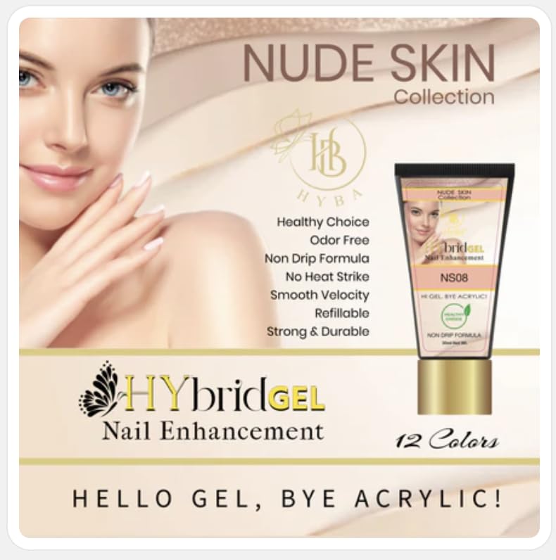 HyGEL Hybrid Nail Gel, Nude Skin Collection SINGLES, 60ml (Golden Caramel, NS07)
