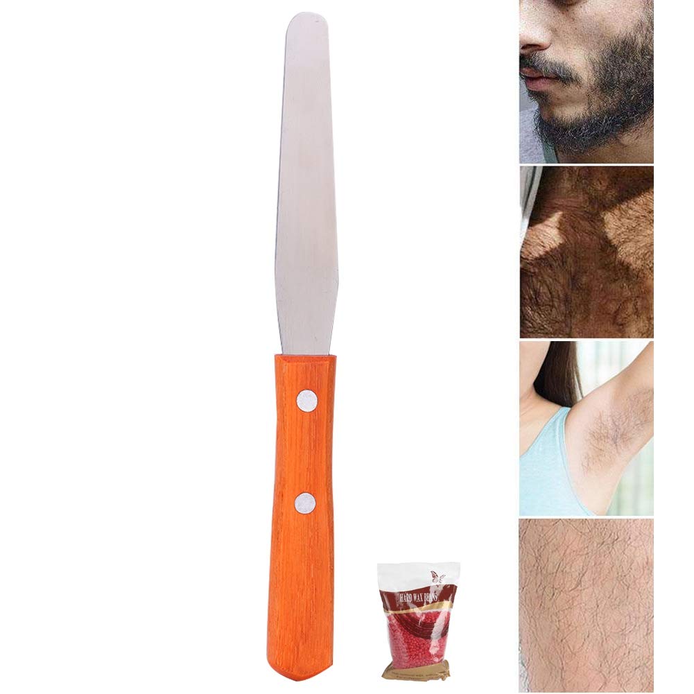 LAVEN Metal Straight Stainless Waxing Spatula Wax Applicator Spatula Wooden Handle Craft Stick for Body Hair Removal Beauty and Personal Care MAVIS LAVEN