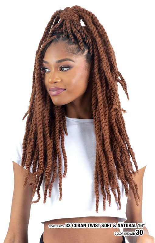 Shake-N-Go 3x Cuban Twist Soft & Natural 22", 3-Pack, (1)