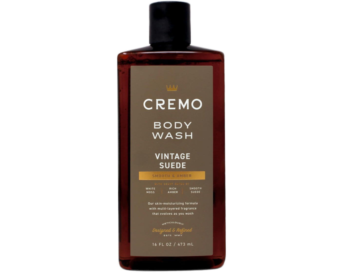Cremo Rich-Lathering Vintage Suede Body Wash, A Vintage Suede with Notes of White Moss and Rich Amber, 16 Fl Oz (Pack of 2) Beauty & Personal Care Cremo