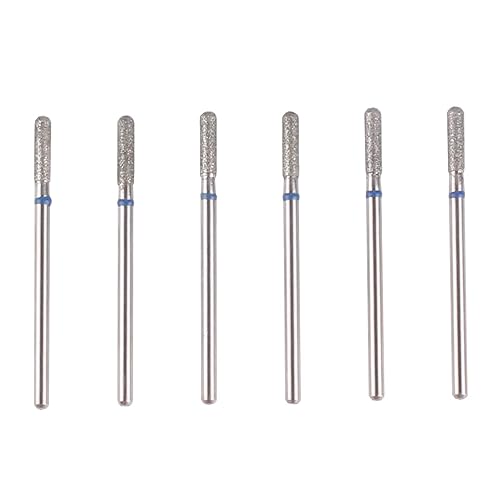 MZCMSL Cylinder Cuticle Drill Bits Set, 6pcs Round Top Russian Manicure Bits, 3/32 Shank efile Bit (Medium) Beauty & Personal Care MZCMSL