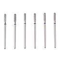 MZCMSL Cylinder Cuticle Drill Bits Set, 6pcs Round Top Russian Manicure Bits, 3/32 Shank efile Bit (Medium) Beauty & Personal Care MZCMSL
