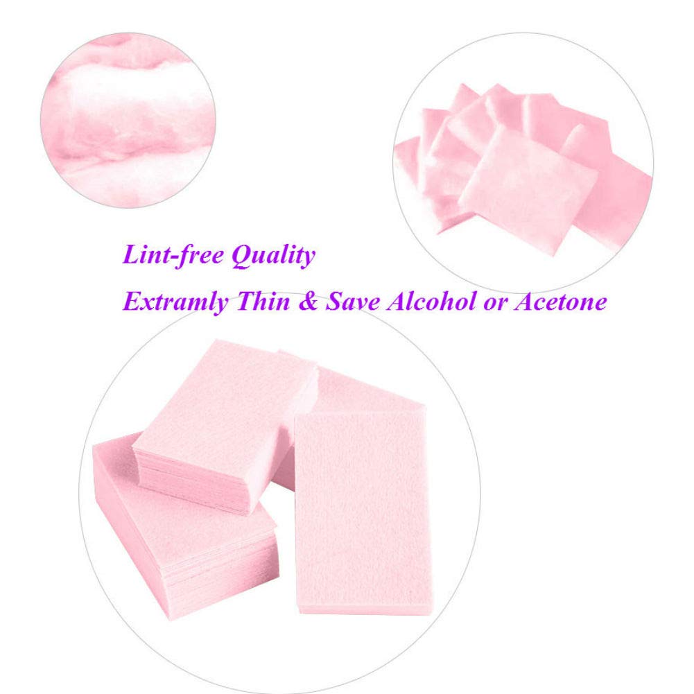 Aysekone 600 Pieces Pink Lint Free Nail Wipes Gel Polish Remover Cotton Pads for Manicure and Nail Art Beauty & Personal Care Aysekone