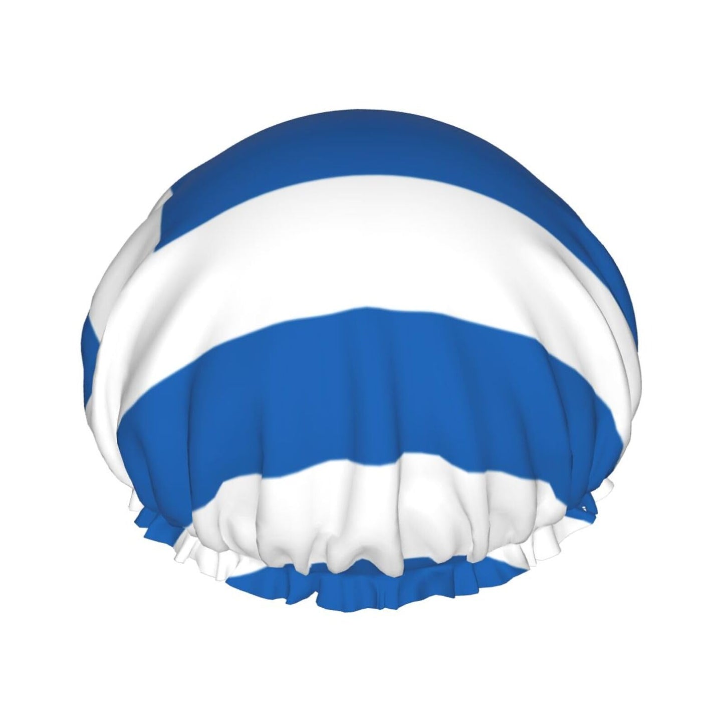 Greece Flag Prints Shower Cap Double Layer Lined Waterproof Bathing Shower Hat Beauty and Personal Care Hayyett
