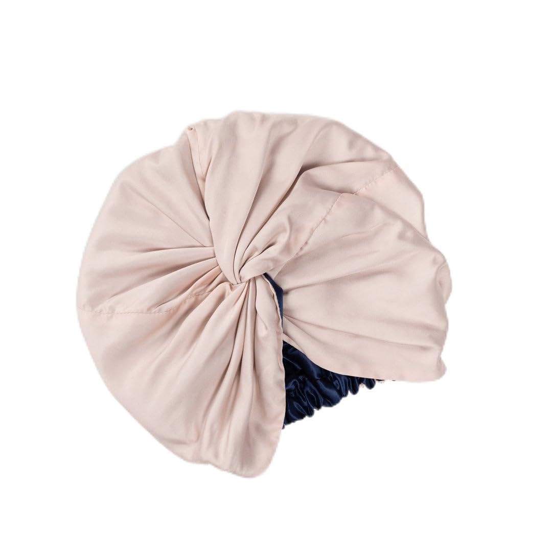Mulberry Silk Sleep Bonnet by Clementine Essentials, Wrap Style Champagne