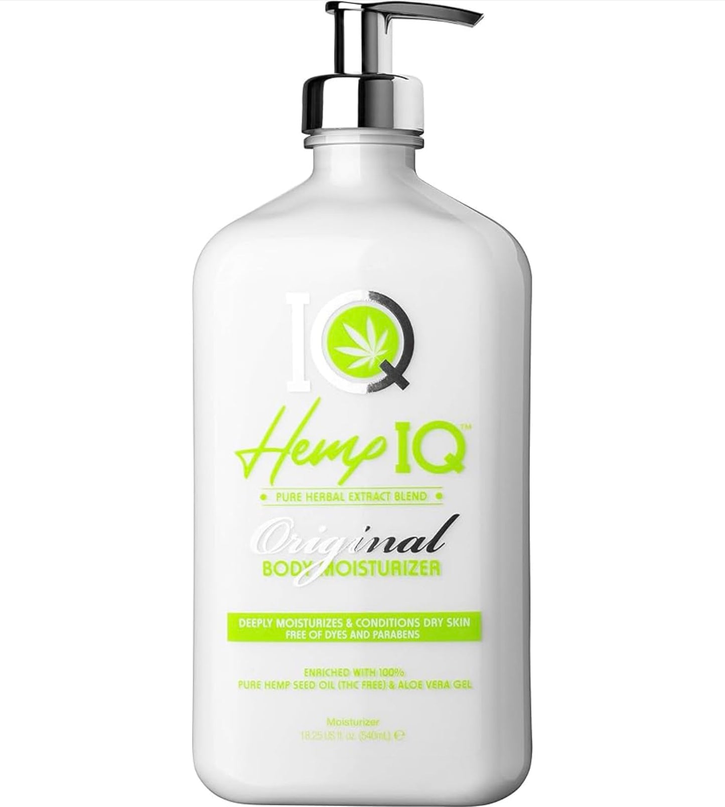 HEMP IQ Original Body Moisturizer | 100% Pure Hemp Seed Oil | Ultra-Hydrating Daily Moisturizer 18.25 oz. Beauty & Personal Care Hemp IQ
