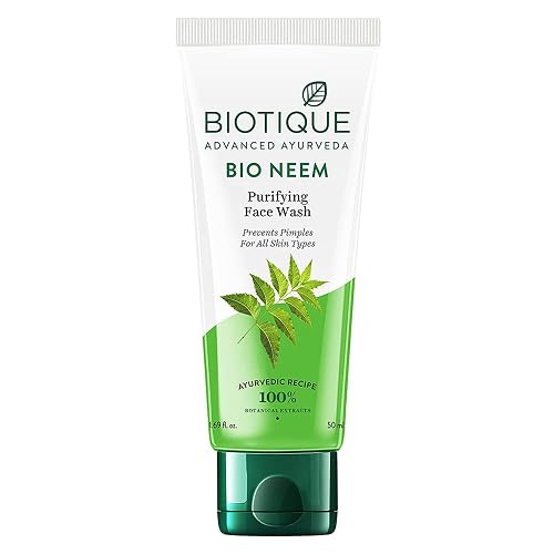 2 X Biotique Bio Neem Purifying Face Wash Fresh-foaming, 100% Soap-free Antibacterial Prevent Pimples Cleansing Gel (50ml X 2 Pack) Beauty & Personal Care Biotique