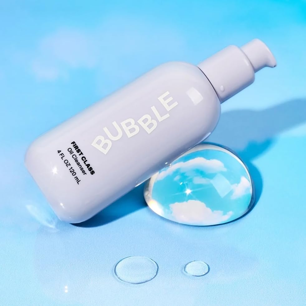 Bubble Skincare First Class Face Oil Cleanser - Facial Cleansing Oil + Makeup Remover Enriched with Rosehip Seed Oil + Sunflower Seed Oil to Nourish + Beauty & Personal Care Bubble Skincare