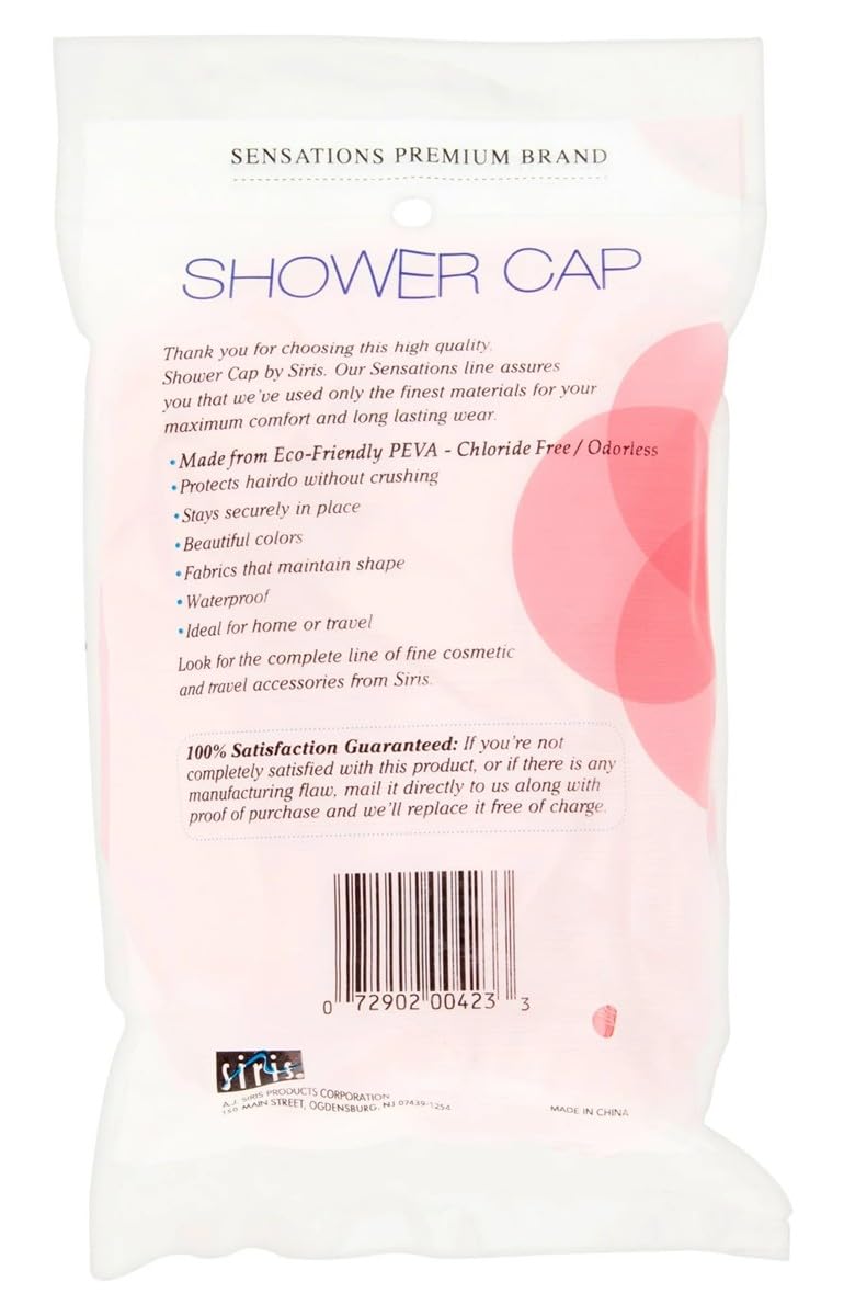 Siris Shower Cap Large Terry Lined Vinyl (Assorted Colors) Beauty and Personal Care Siris