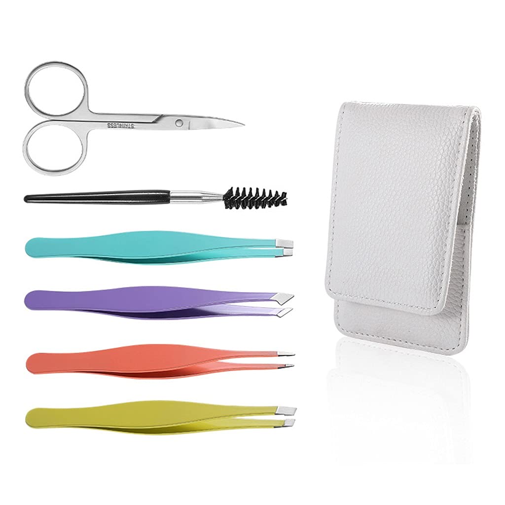 AFPSDLFJDLS 6 Pcs/set Full Size Eyebrow Tweezers Women for Eyebrow/hair Removal Professional Kit Precision Set Beauty and Personal Care AFPSDLFJDLS