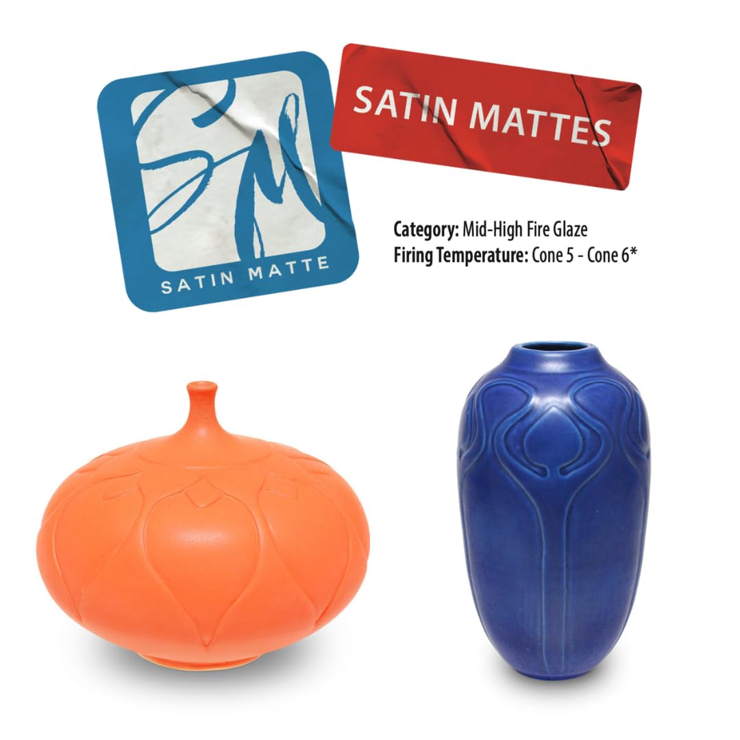 AMACO Satin Matte SM-01 Black Glaze Pint, 16 oz. (473 mL), Intermixable Mid-High Fire Cone 5-6 (SM) Liquid Ceramic Pottery Glaze for Bisque Beauty & Personal Care AMACO