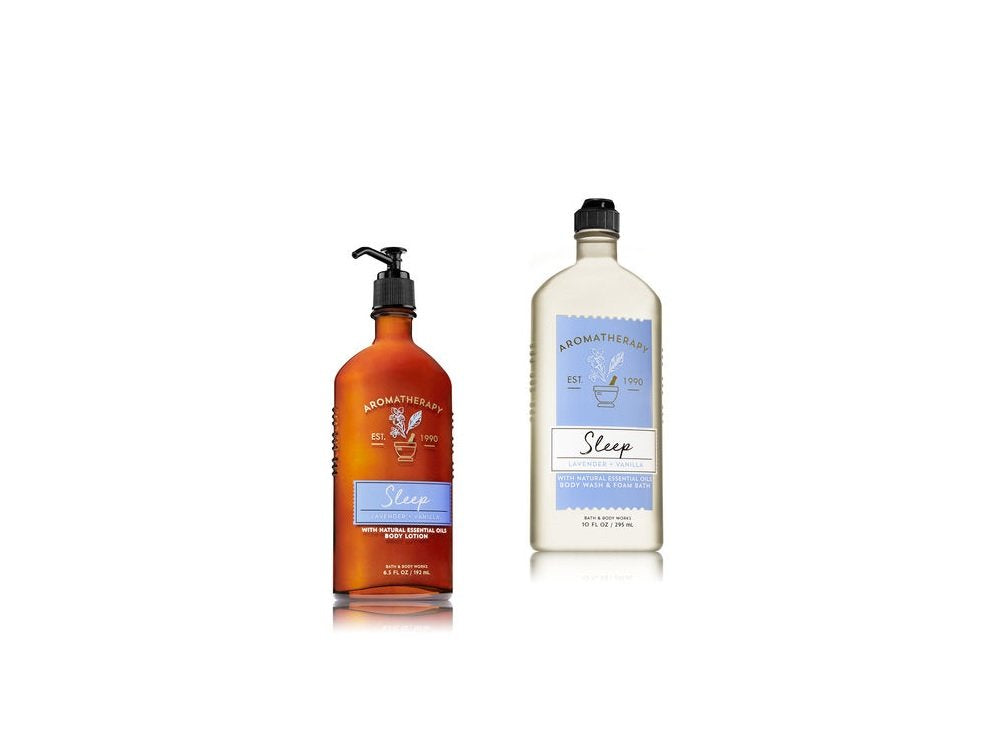 Bath & Body Works - Aromatherapy - Lavender Vanilla - Body Wash & Lotion - Set Beauty & Personal Care Bath & Body Works