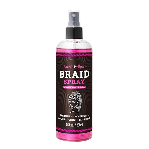 Nicole & Alyssa - Braid Spray 9.5oz - for BOHO Braids, Twists, Locs, Box Braids, Knotless Braids, Cornrows - Braid Sheen, Refreshing, Moisturizing Beauty & Personal Care Nicole & Alyssa