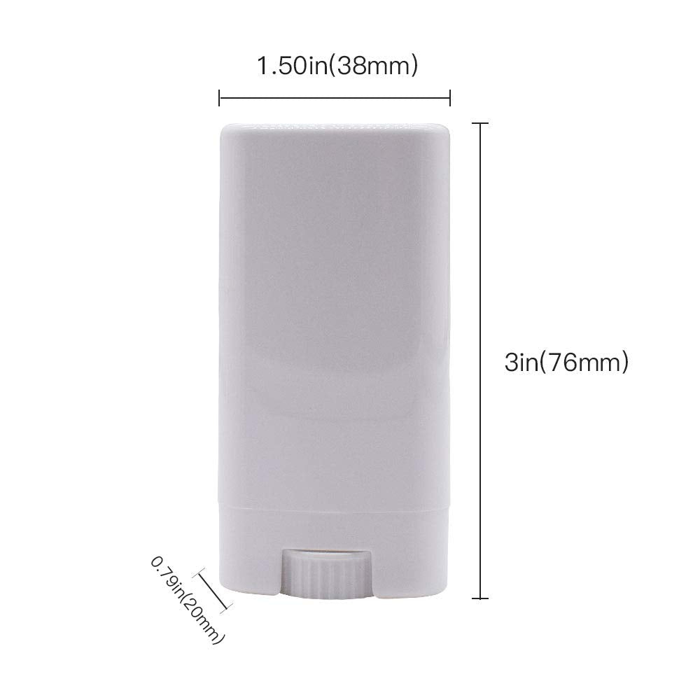 Healthcom 15pcs 15ml White Plastic Deodorant Containers 0.5 Oz New Empty Oval Lip Balm Tubes Twist-Up Deodorant Container for Lipstick Crayon Beauty and Personal Care Healthcom