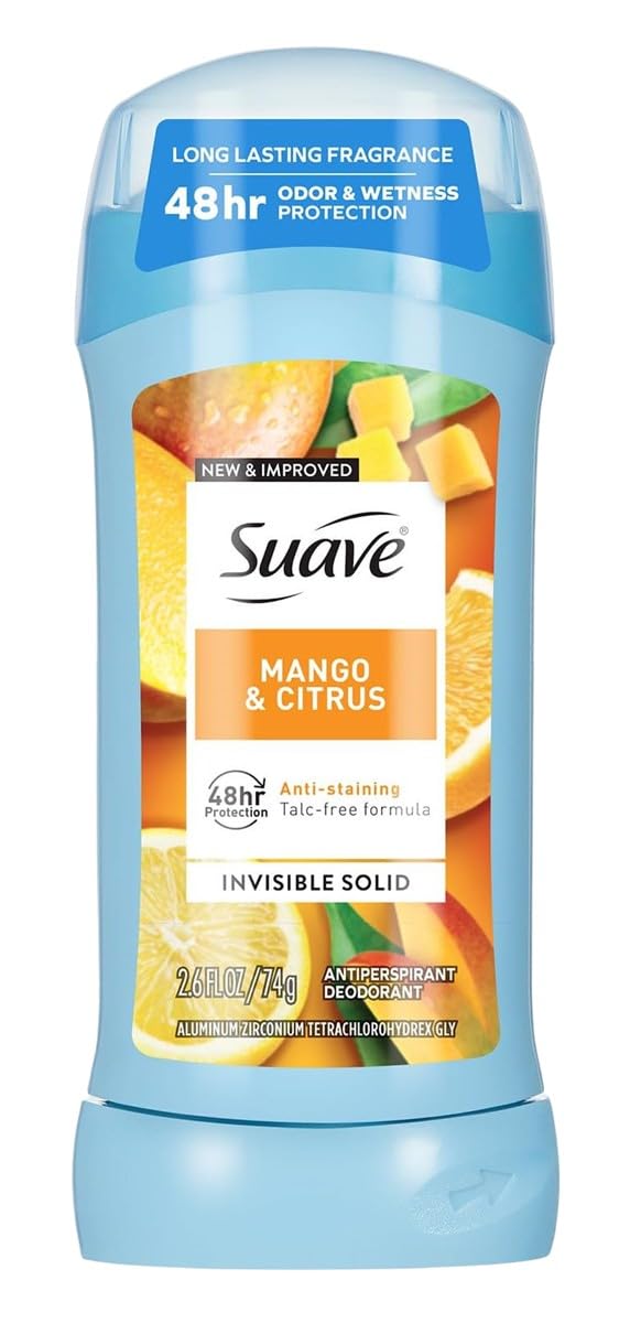 Mango and Citrus Invisible Solid Antiperspirant Deodorant Stick, 2.6 Ounce Beauty and Personal Care Suave