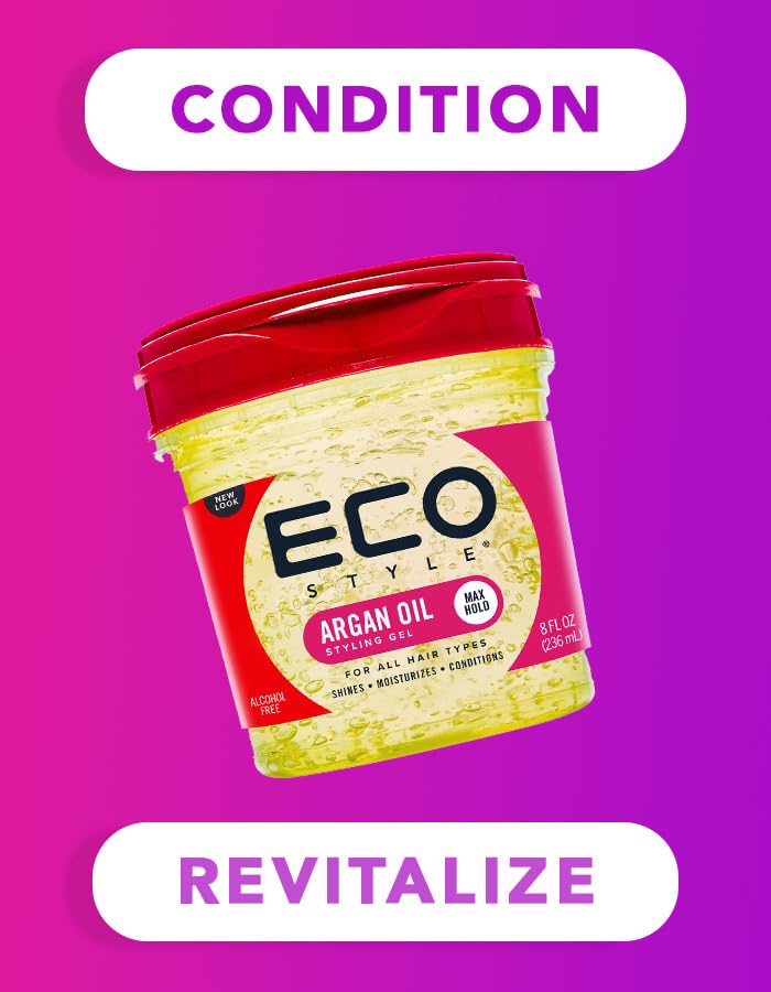 Eco Style Moroccan Argan Oil Styling Gel - Promotes Healthy Hair - Nourishes And Repairs - Delivers Long Lasting Shine - Provides Maximum Hold Beauty & Personal Care Eco Style