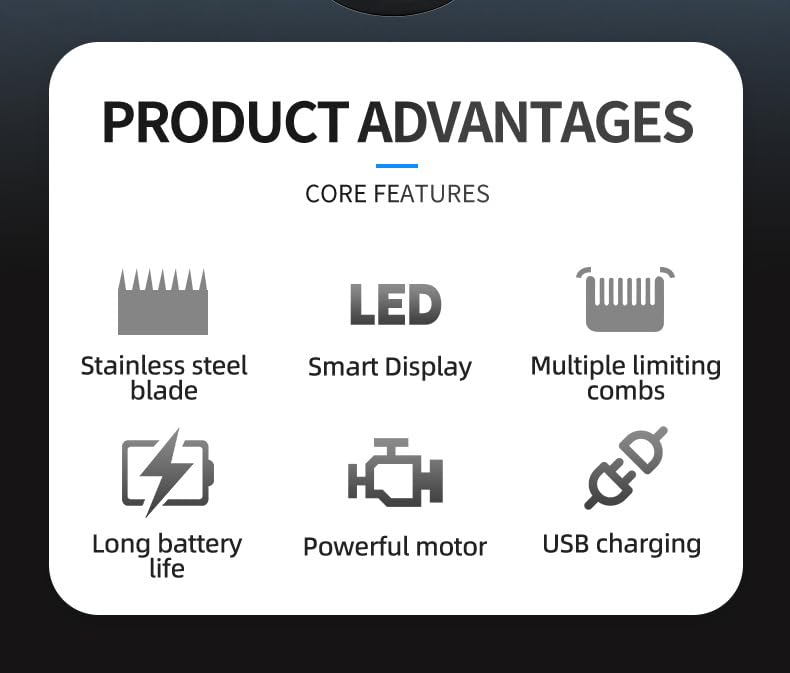 Hair Clippers for Men Professional for Cordless&Corded Barber for Cutting & Grooming with LED Display, Rechargeable Trimmer Kit for Household Beauty and Personal Care QDKVTNDJZ