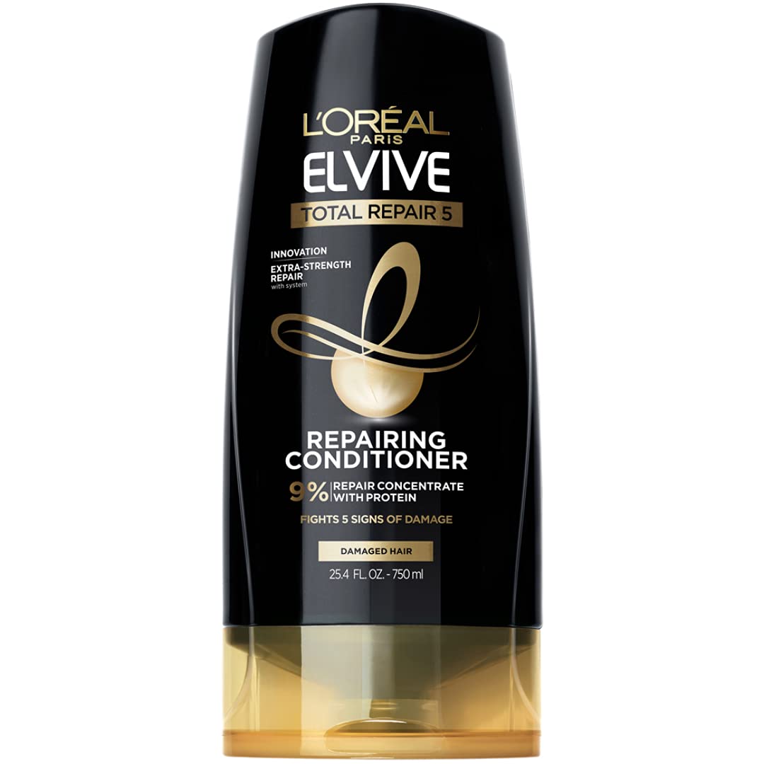 L'Oreal Paris Hair Expert Total Repair 5 Restoring Conditioner, For Dry Damaged, Overworked Hair, 25.4 fl. oz. (Packaging May Vary)
