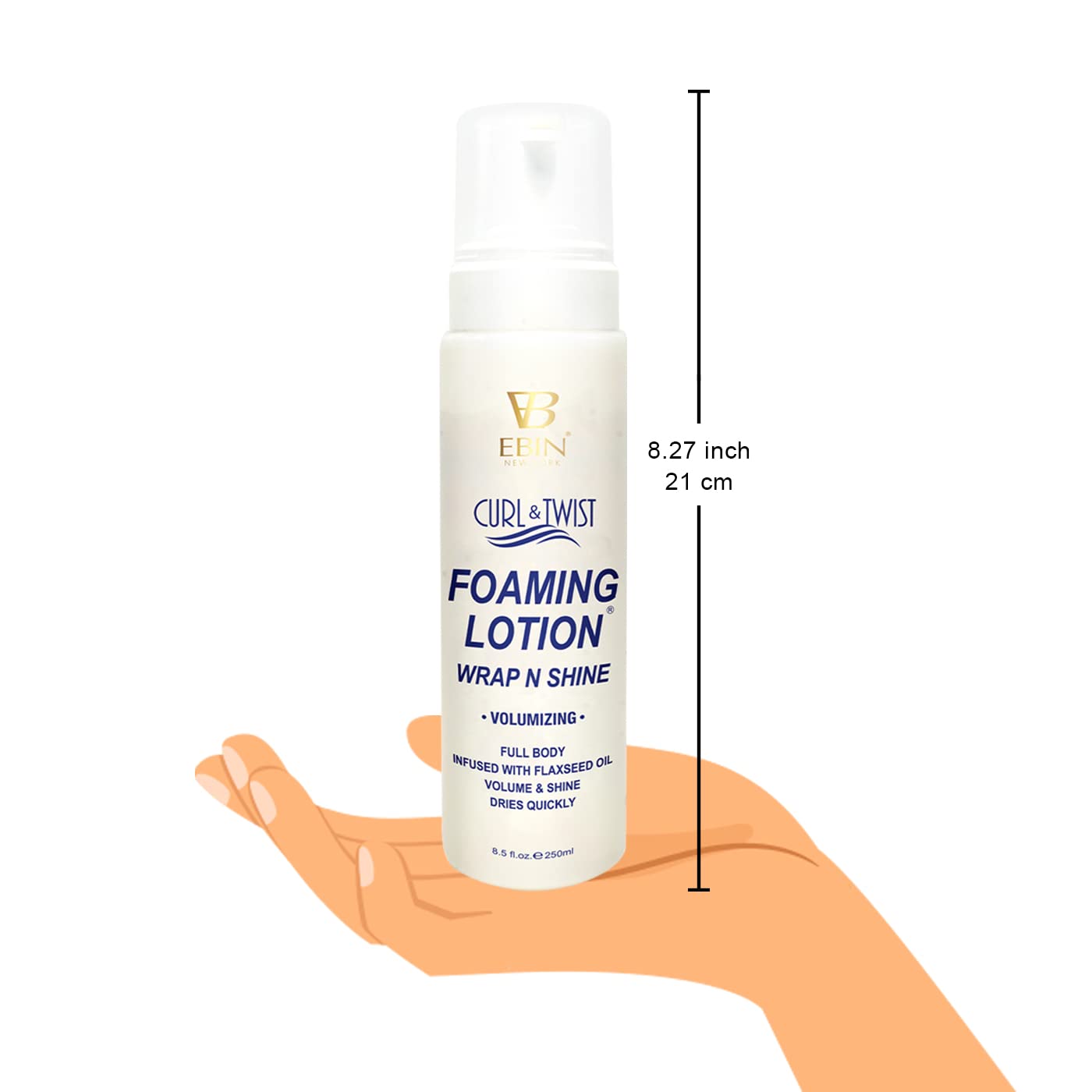 Curl & Twist Foaming Lotion Volumizing - 8.5 oz/ 250ml | Moisturizing and Hydration, Smoothing with Natural High Shine | Defining Curls All Day Long | Beauty & Personal Care EBIN NEW YORK