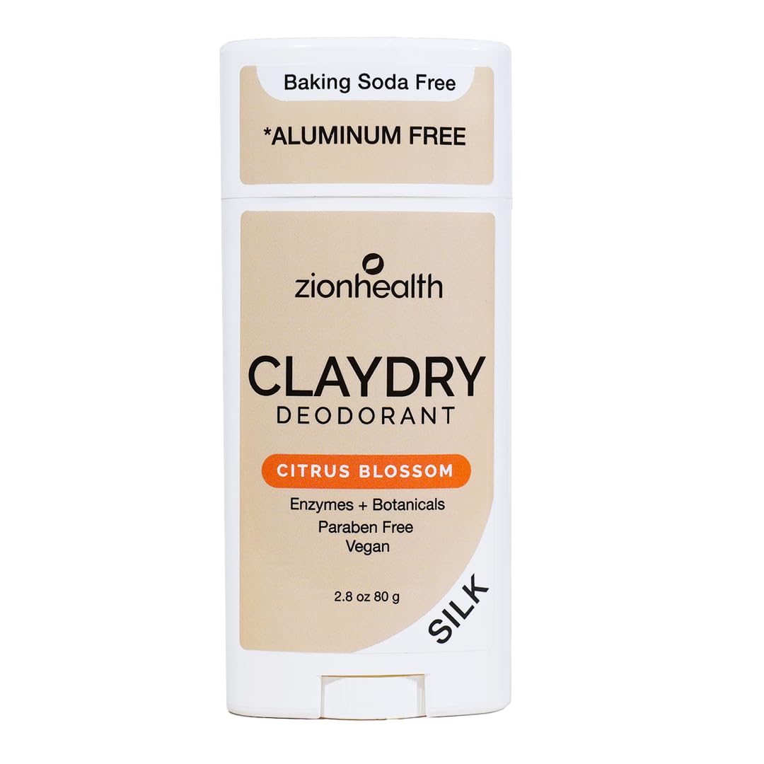 Zion Health Clay Dry Silk Deodorant Stick 2.8 OZ Citrus Blossom Beauty and Personal Care Zion Health