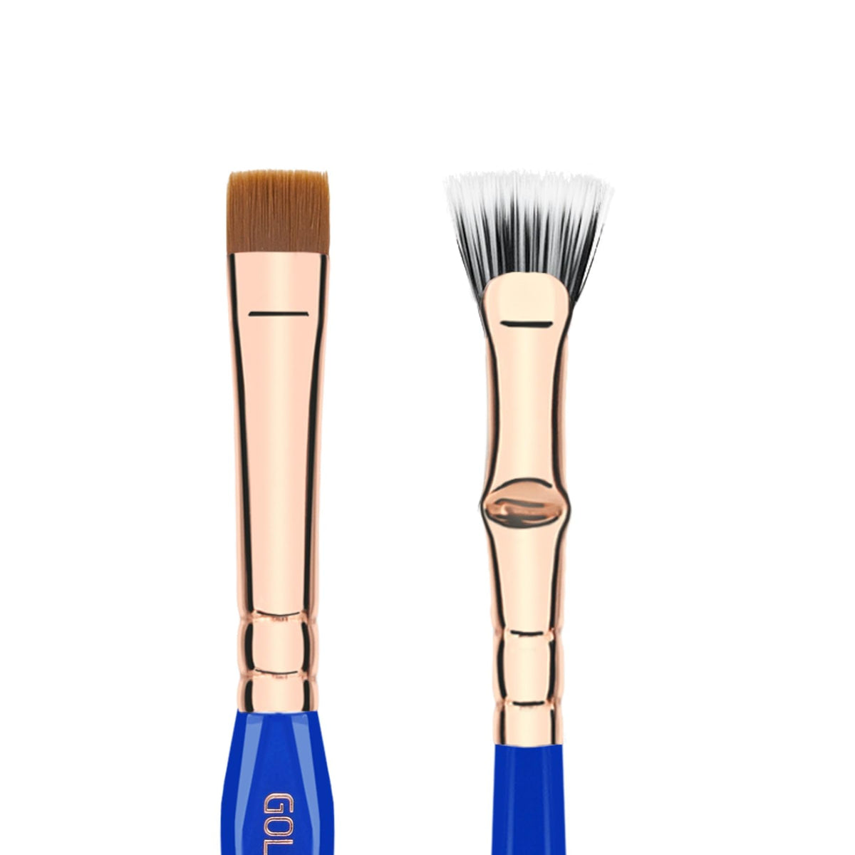 Bdellium Tools Professional Makeup Brush - Golden Triangle 727 Double-Ended Bent Lash Fan/Flat Definer - With All-Vegan Synthetic Fibers, For Clean