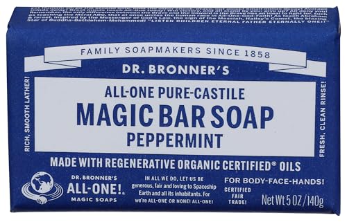 Dr Bronners Magic Soap All One Obpe05 5 Oz Peppermint Dr. Bronner'S Bar Soap Beauty & Personal Care Dr. Bronner's