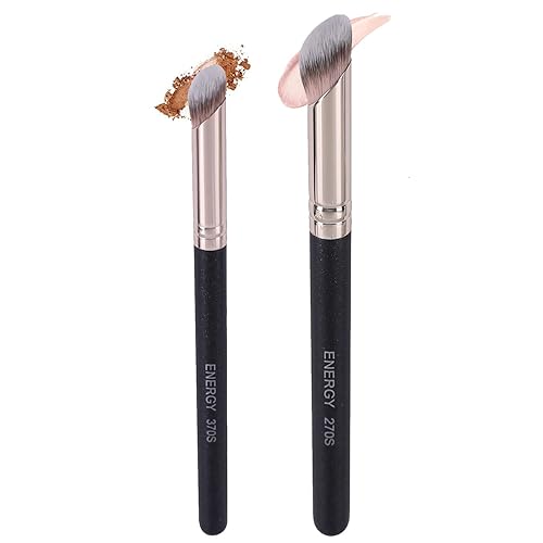 ENERGY Foundation Brushes Set - Angled Brush & Mini Concealer Brush Premium Synthetic Eye Makeup Bushes for Blending Liquid Foundation Cream Powder Beauty & Personal Care ENERGY