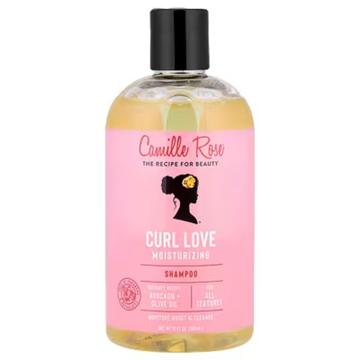 Camille Rose Curl Love Shampoo, with Olive Fruit & Avocado Oils and Aloe Leaf Juice to Cleanse, Moisturize and Hydrate, for All Hair Textures, 12 fl