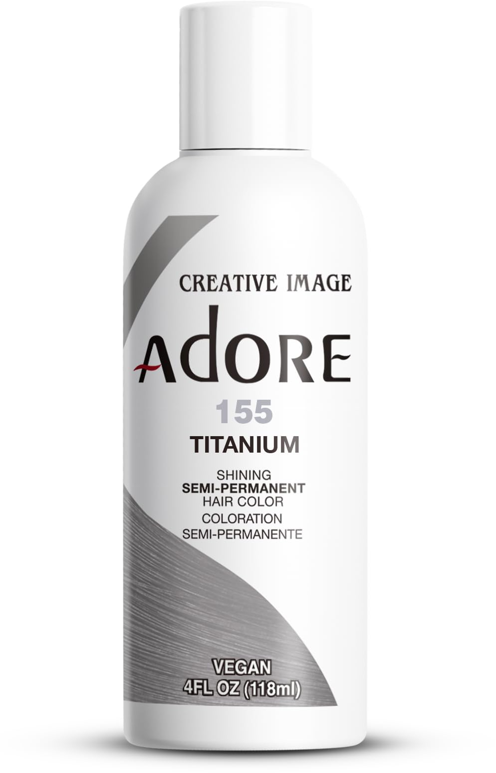 Adore Semi Permanent Hair Color (155 Titanium) | Vegan & Cruelty-Free Grey Hair Dye | No Ammonia, No Peroxide, No Alcohol | 4 Fl Oz Beauty & Personal Care Adore