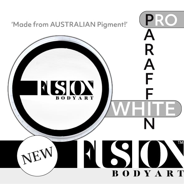 Fusion Body Art Face Paint | PRO Paraffin White (32gm), Professional Quality Water Activated Face and Body Paint Supplies Single Makeup Cake Beauty & Personal Care FUSION BODY ART