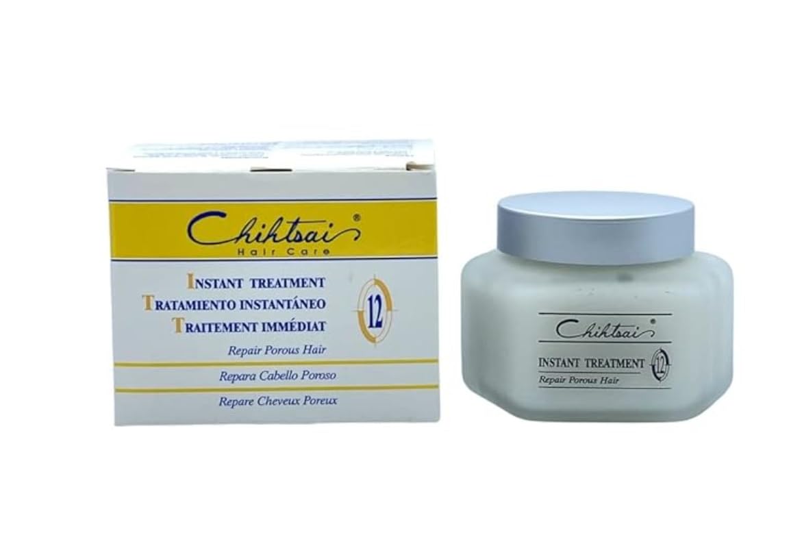 Chihtsai No. 12 INSTANT Treatment, Repair Porous Hair Conditioner (with Sleek Steel Pin Tail Comb) Silk Protein and Vitamin E, Number 12 (5.1 oz / 150