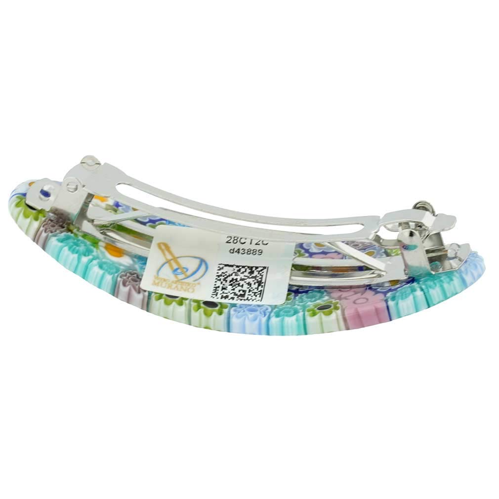 Glass Of Venice Murano Glass Millefiori Oval Hair Clip - Pastels Beauty & Personal Care Glass Of Venice