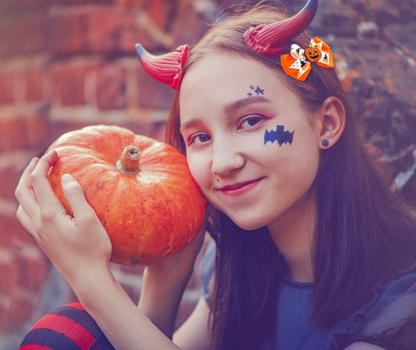 3PCS Halloween Hair Bows Clips Glitter Faux Leather Hair Clips Spider Pumpkins Grosgrain Ribbon Bows Boutique Hair Pins Accessories for Girls Women Beauty & Personal Care On-Airstore