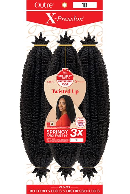 Outre X-Pression - Twisted Up - Springy Afro Twist 16" 3X (5 Pack, LIGHT AUBURN 30)