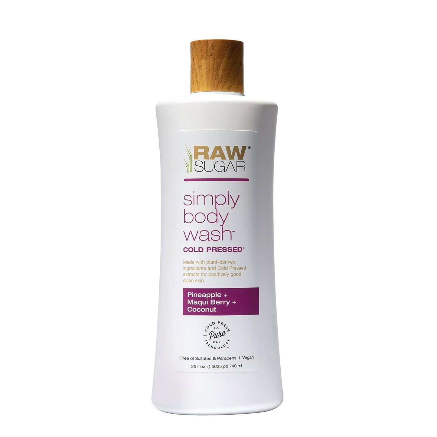 RAW SUGAR Simply Body Wash, (25 Fl Oz, Pack of 1) Bath Soap, Formulated without Sulfates & Parabens (Pineapple + Maqui Berry + Coconut) Beauty & Personal Care RAW SUGAR