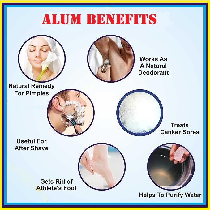 FLFWLASS-Alum Stone Block - White Alum Crystal Rock - Phitkari Crystal Stone of Alumbre - Natural Piedra de Alumbre Alum Stone - Shaving Stone Chunks Beauty and Personal Care FLFWLASS