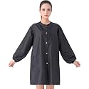 TILYIALA Professional Salon Smock Stylist Jacket Waterproof Hairdressing Cape Barber Apron Pet Grooming Workwear (Snap, Black, Medium) Beauty & Personal Care TILYIALA