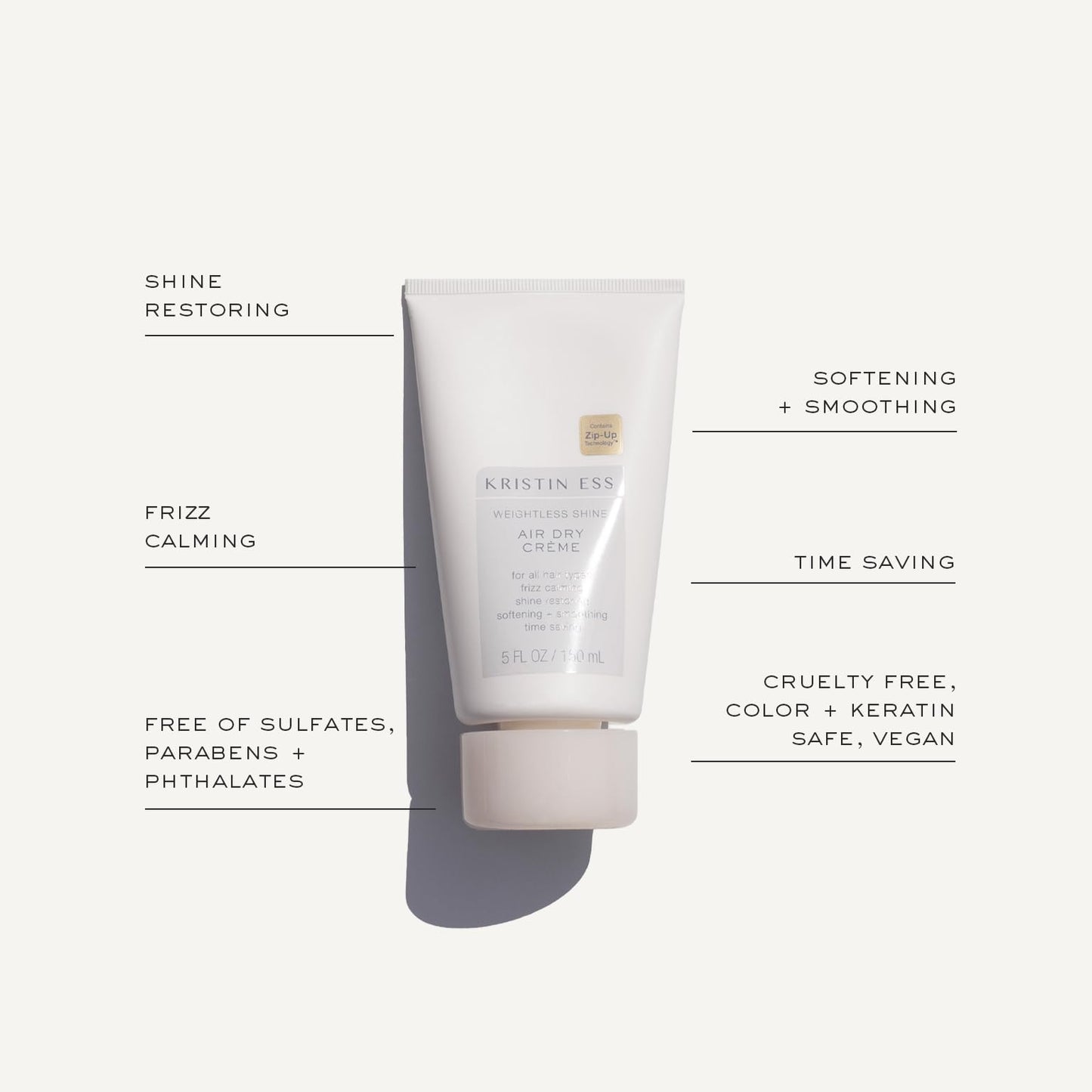 Kristin Ess Hair Weightless Shine Air Dry Cream for Curl Definition, Smoothing + Blowout Prep - Frizz Control - Light Hold - Women's Styling Product Beauty & Personal Care Kristin Ess