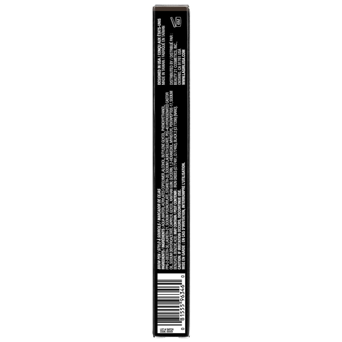 L.A. Girl Brow Ink Micro Brush Detailer Pen, Dark Brown GBP346